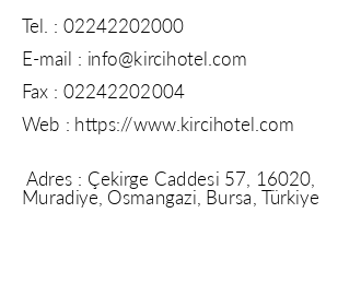 Kirci Termal Hotel iletiim bilgileri